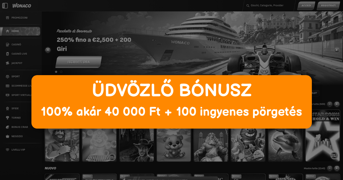 Wonaco Casino welcome bonus